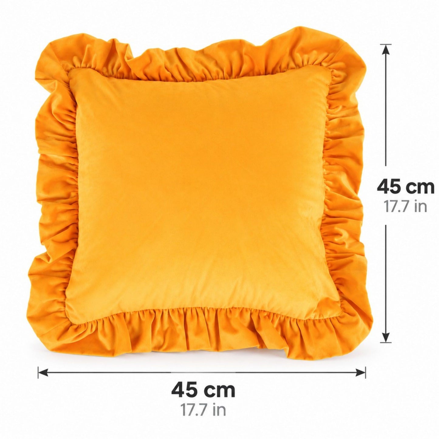 Velvet Ruffle Decorative Throw Pillow Cover Set of 2