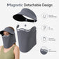 Magnetic Detachable Face Cover Visor Hat with Wide Brim and Neck Coverage