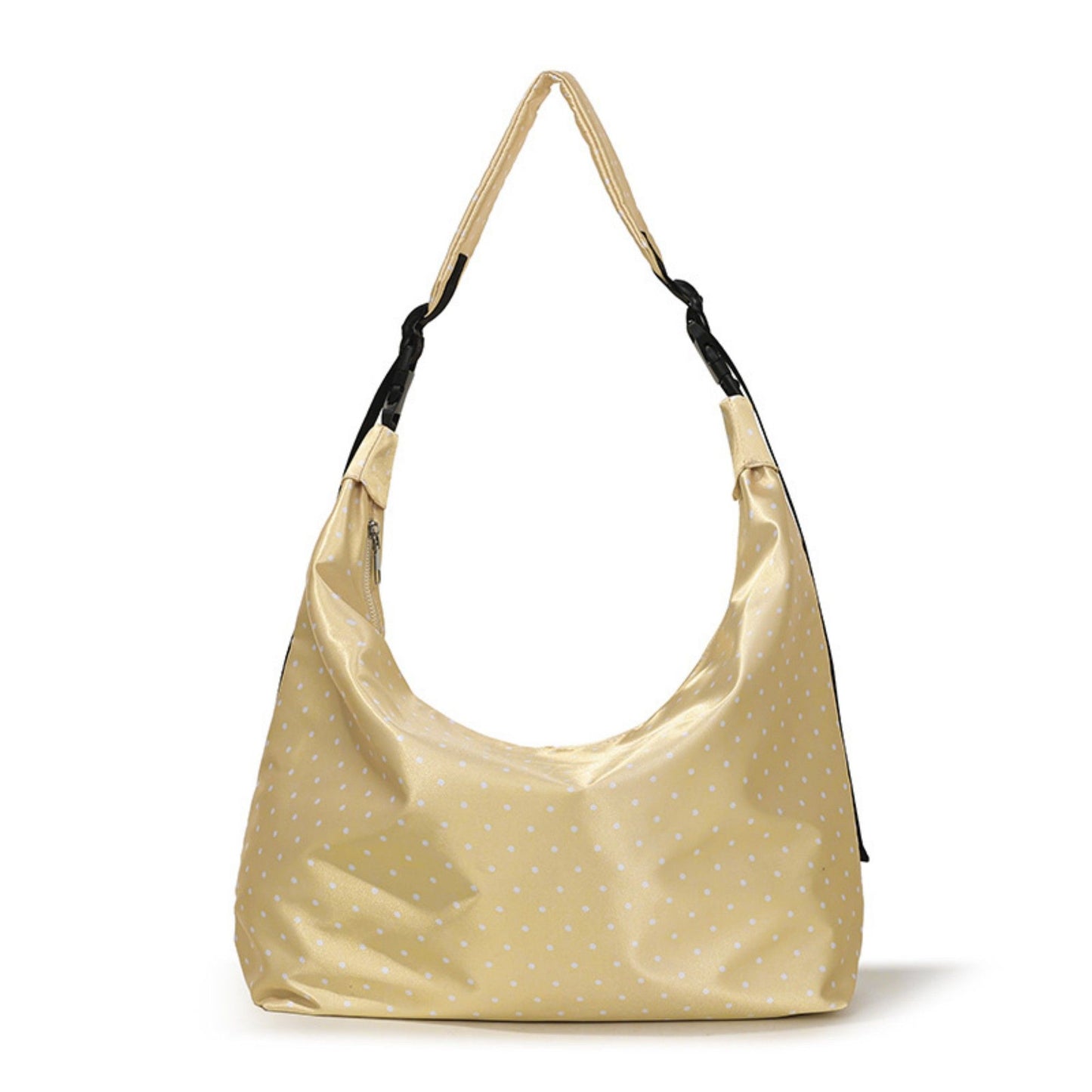 Large Nylon Polka Dot Shoulder Tote Bag