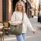 Crossbody Hobo Shoulder Bag with Adjustable Strap Zip Closure and Side Pockets