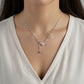 Women's Gourd Pendant Necklace with Drop Gem Accent and Delicate Chain Design