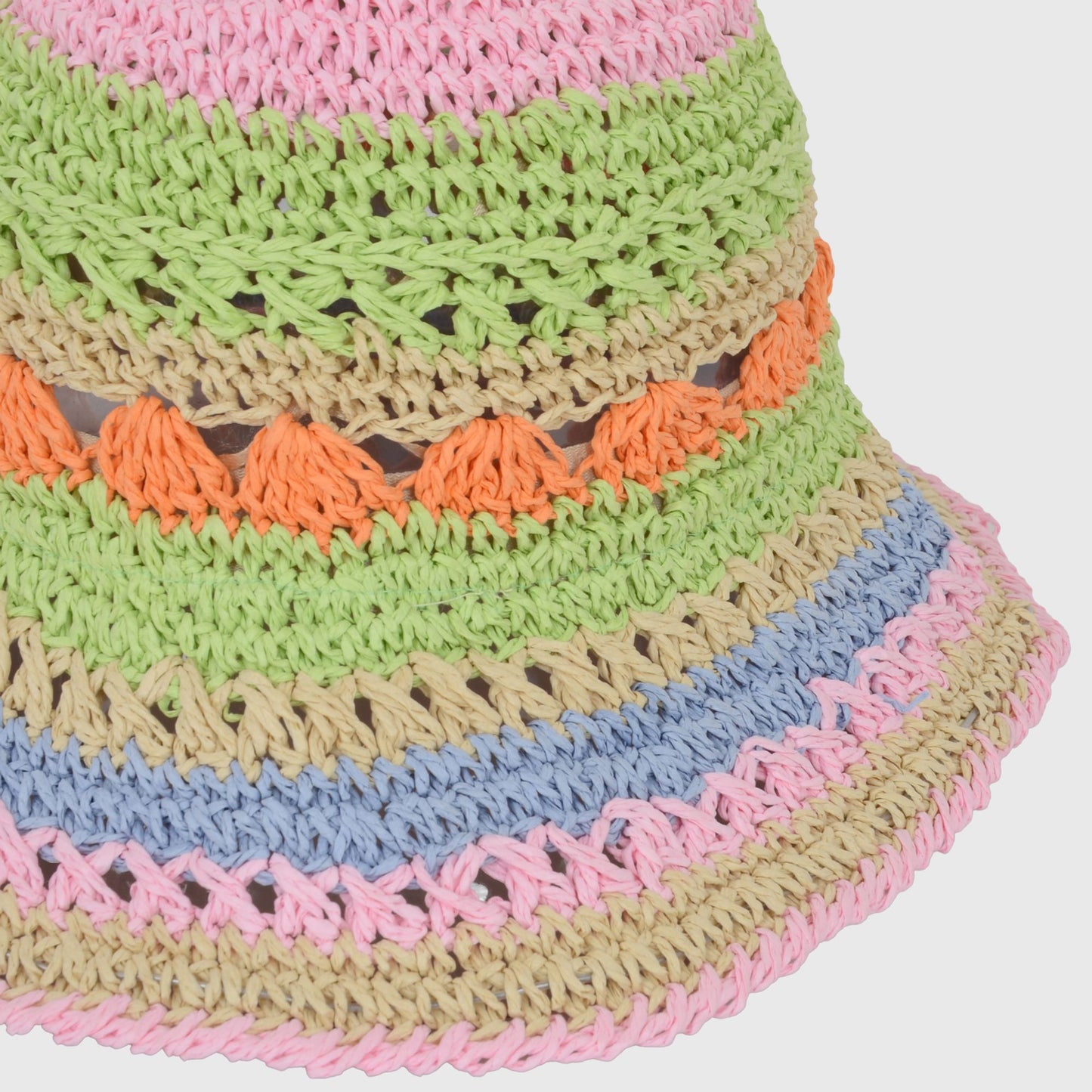 Women's Vibrant Multicolored Crochet Bucket Hat