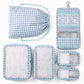6 Piece Travel Packing Cube Set with Hanging Toiletry Bag
