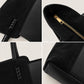 Faux Suede Tote Bag with Double Shoulder Handles Zip Closure and Interior Pockets