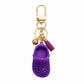 Rhinestone Mini Clog Keychain Bag Charm with Tassel Gold Tone Clip and Key Ring