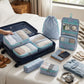 6 Piece Travel Packing Cube Set with Hanging Toiletry Bag