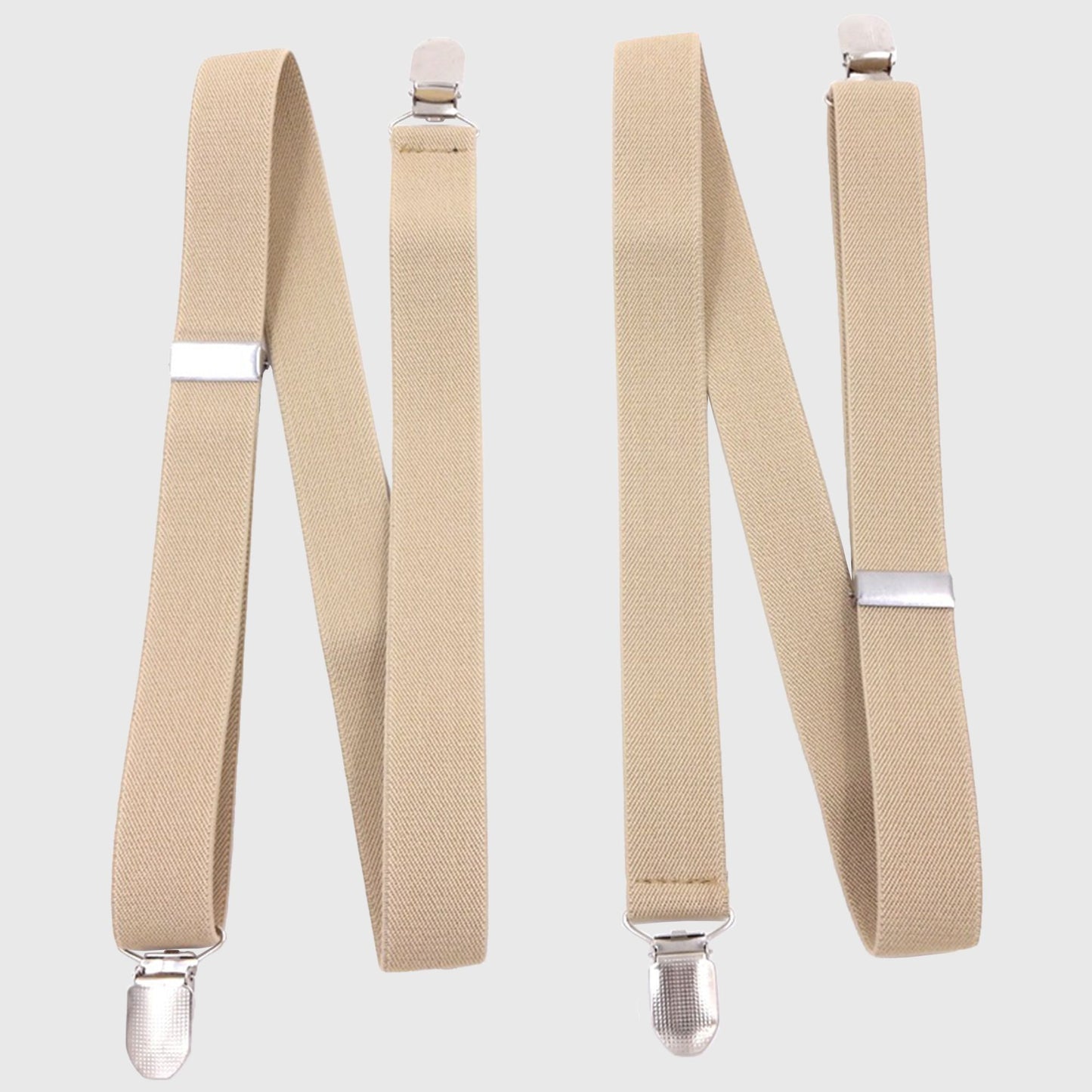 Men's Elastic Suspenders 47 inches - Adjustable 4-Clips Formal & Casual Suspenders for Trousers