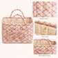 Quilted Plaid Storage Caddy with Handles for Dorm Bathroom Vanity and Laundry Room