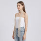 Lace Skinny Scarf with Floral Pattern Fringe Trim and Long Neck Tie Design