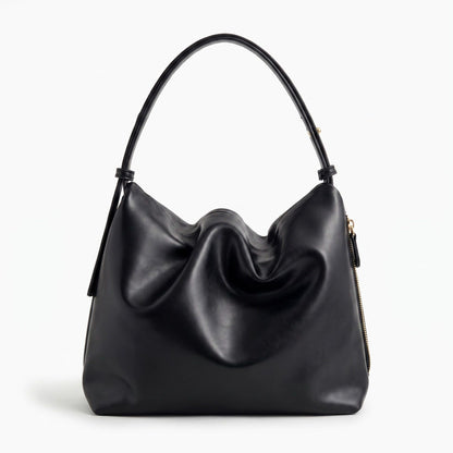Slouchy Hobo Shoulder Bag with Adjustable Strap and Side Zipper Closure 10x8.5x2.7in