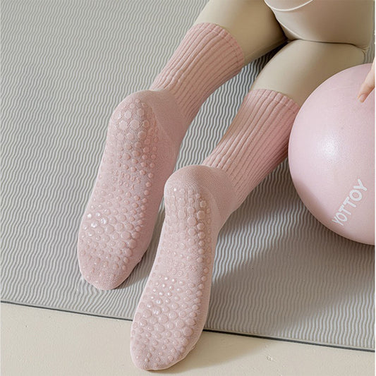 4-Pack Anti-Slip Yoga Socks with Grips Comfortable Ribbed Design for Exercise and Indoor Use