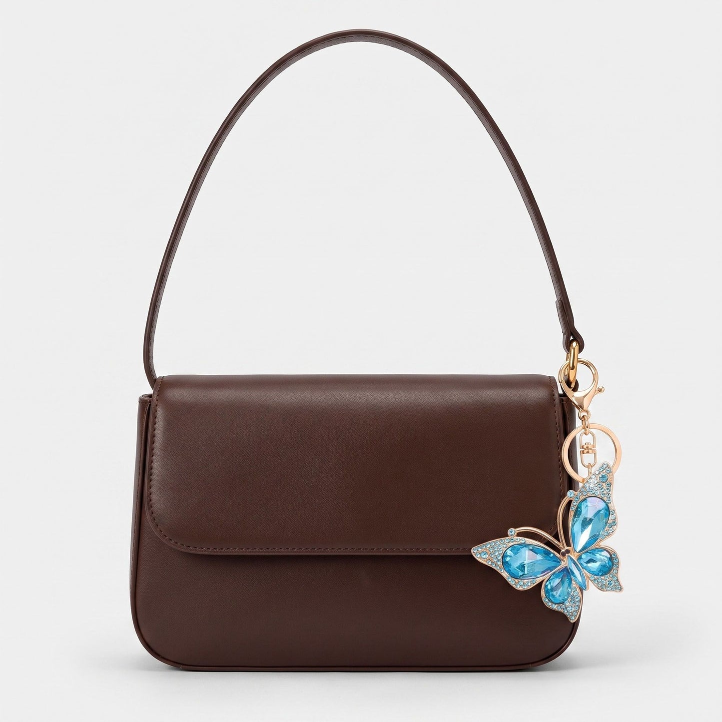 2pc Butterfly Rhinestone Keychain Bag Charm with Lobster Clasp