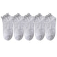 5-Pack Ribbed Ankle Socks with Ruffle Lettuce Trim Soft Stretch Cotton Cute Everyday Style