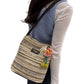 Woven Polyester Tote Bag with Magnetic Closure and Long Shoulder Straps