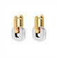 Women's Modern Polished Linked Hoop Earrings with Geometric Chain-Inspired Design and Smooth High-Shine Finish