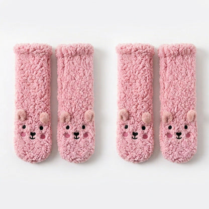 Fuzzy Bear Crew Socks 2 Pair US 5-10.5