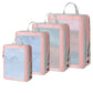 Travel Packing Cubes Set with Mesh Front Panel Zipper Storage Bags Lightweight Luggage Organizer Multi Size Set