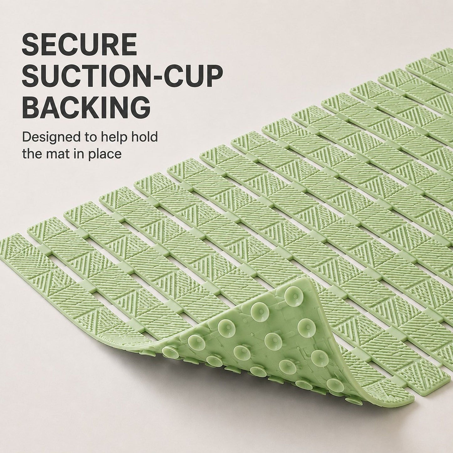 Slatted Nonslip Shower Mat Quick Drain Bath Mat 15.7 x 27.6 Inches