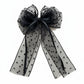 Sheer Polka Dot Bow Hair Clip with Layered Tulle Design and Long Ribbon Tails