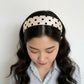 Polka Dot Padded Headband with Smooth Fabric Finish and Retro Style