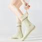 3-Pack Striped Ribbed Crew Socks Soft Stretch Fit Casual Athletic Style