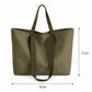 Large Canvas Tote Bag with Zip Closure Shoulder Straps for Work and Travel