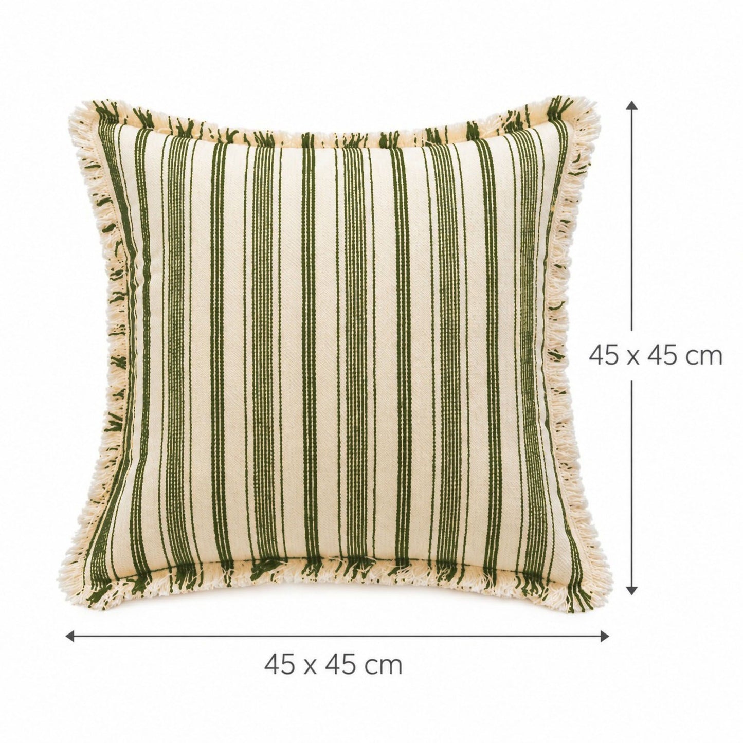 Striped Fringe Decorative Throw Pillow Cover Set of 2