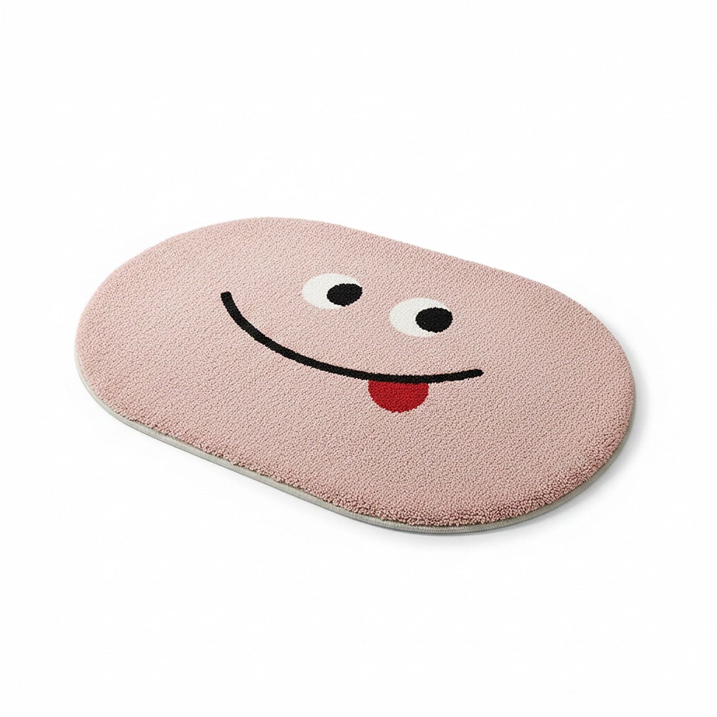 Cute Cartoon Face Tufted Floor Mat Soft Plush Non Slip Backing Decorative Indoor Rug for Entryway Bathroom Bedroom Kids Room