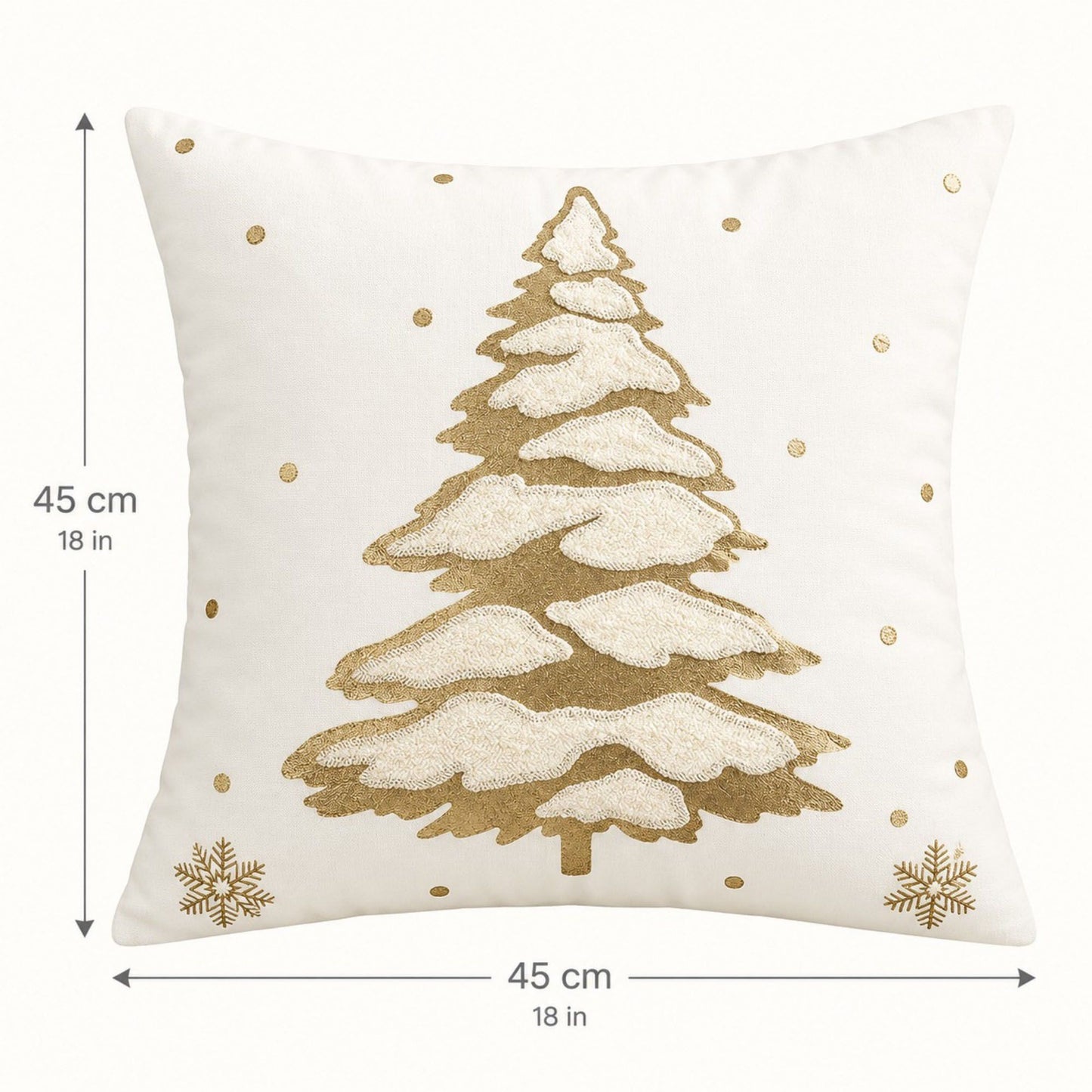 Christmas Tree Embroidered Decorative Throw Pillow Cover (Single Piece)