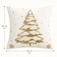 Christmas Tree Embroidered Decorative Throw Pillow Cover (Single Piece)