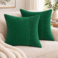 2 Pack Soft Corduroy Throw Pillow Covers 18 x 18 Inch and 12 x 20 Inch
