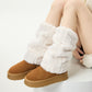 Plush Faux Fur Leg Warmers with Soft Textured Design and Cozy Stretch Fit for Layering Over Boots and Winter Outfits