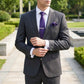 Men's Textured Solid Color Tie Gift Set with Matching Pocket Square Cufflinks and Silver Tie Clip