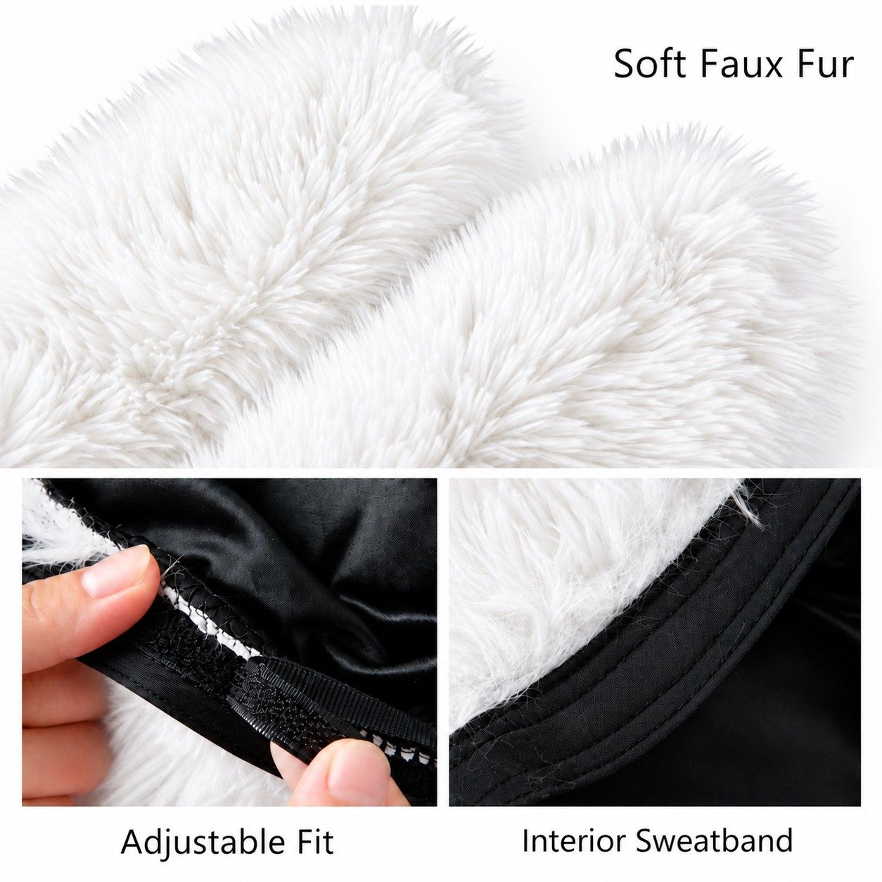 Faux Fur Trapper Hat Long Ear Flaps Plush Winter Hat