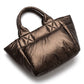 Padded Puffer Tote Bag with Rounded Top Handles and Exterior Front Pocket 13x6.5x4in
