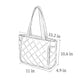 Quilted Tote Bag with Zipper Pockets and Water Resistant Fabric