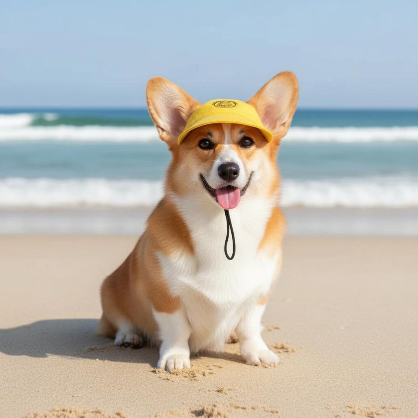 Pet Visor Sun Hat with Open Ear Design Adjustable Chin Strap Lightweight Outdoor Cap for Cats and Dogs