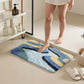 Tufted Floor Mat with Leaf Pattern Non Slip Backing Soft Plush Decorative Indoor Entryway Bathroom Rug