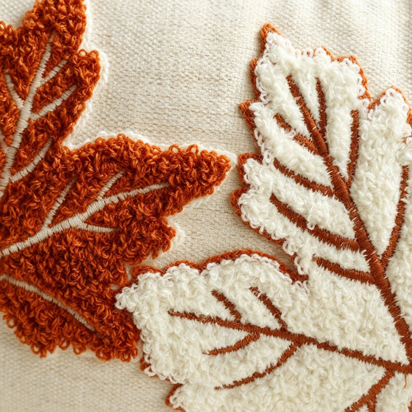 Fall Maple Leaf Textured Lumbar Throw Pillow Cover Autumn Sofa Bed Decor