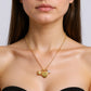 Heart Mom Charm Necklace with Starburst and Crystal Accent Charms
