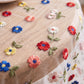 Sheer Floral Embroidered Rectangular Tablecloth 59.1x39.4in