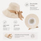 Wide Brim Sun Hat with Bow Accent Stitched Crown and Soft Structured Brim