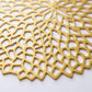 4 Set Round Geometric Cutout Placemats with Modern Floral Design 15in