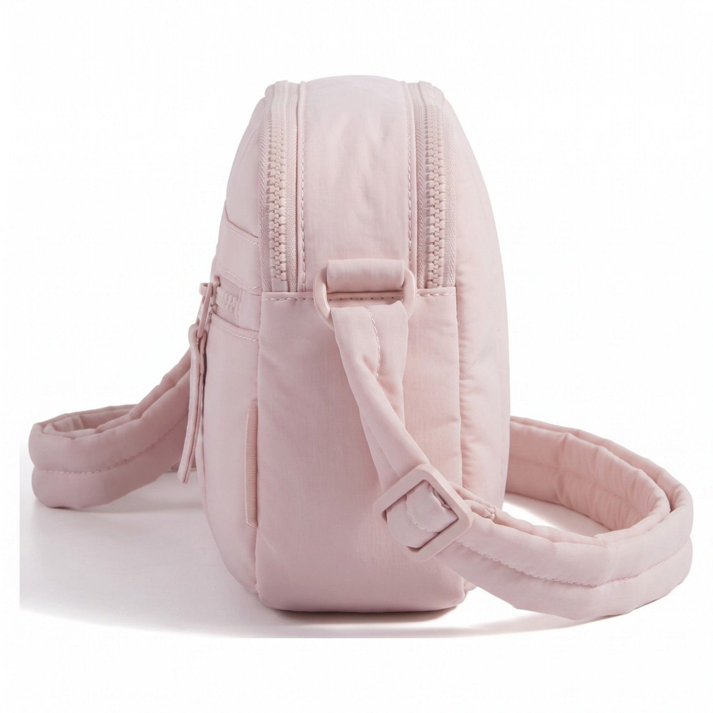 Padded Rectangular Crossbody Bag with Front Zip Pocket and Adjustable Padded Shoulder Strap 8.7x2.8x6.1in