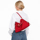 Slouchy Shoulder Hobo Bag with Adjustable Strap Buckle Detail and Inner Zip Pocket