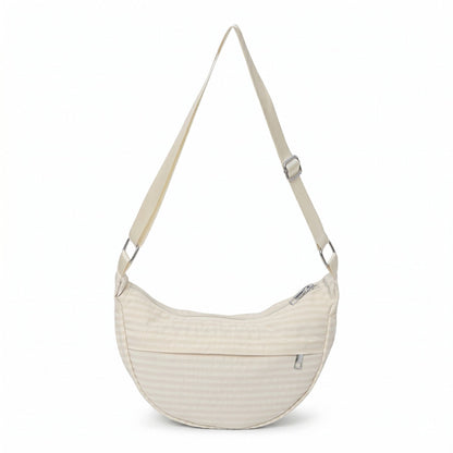 Plaid Nylon Crescent Shoulder Bags with Adjustable Strap Lightweight Casual Crossbody Bag