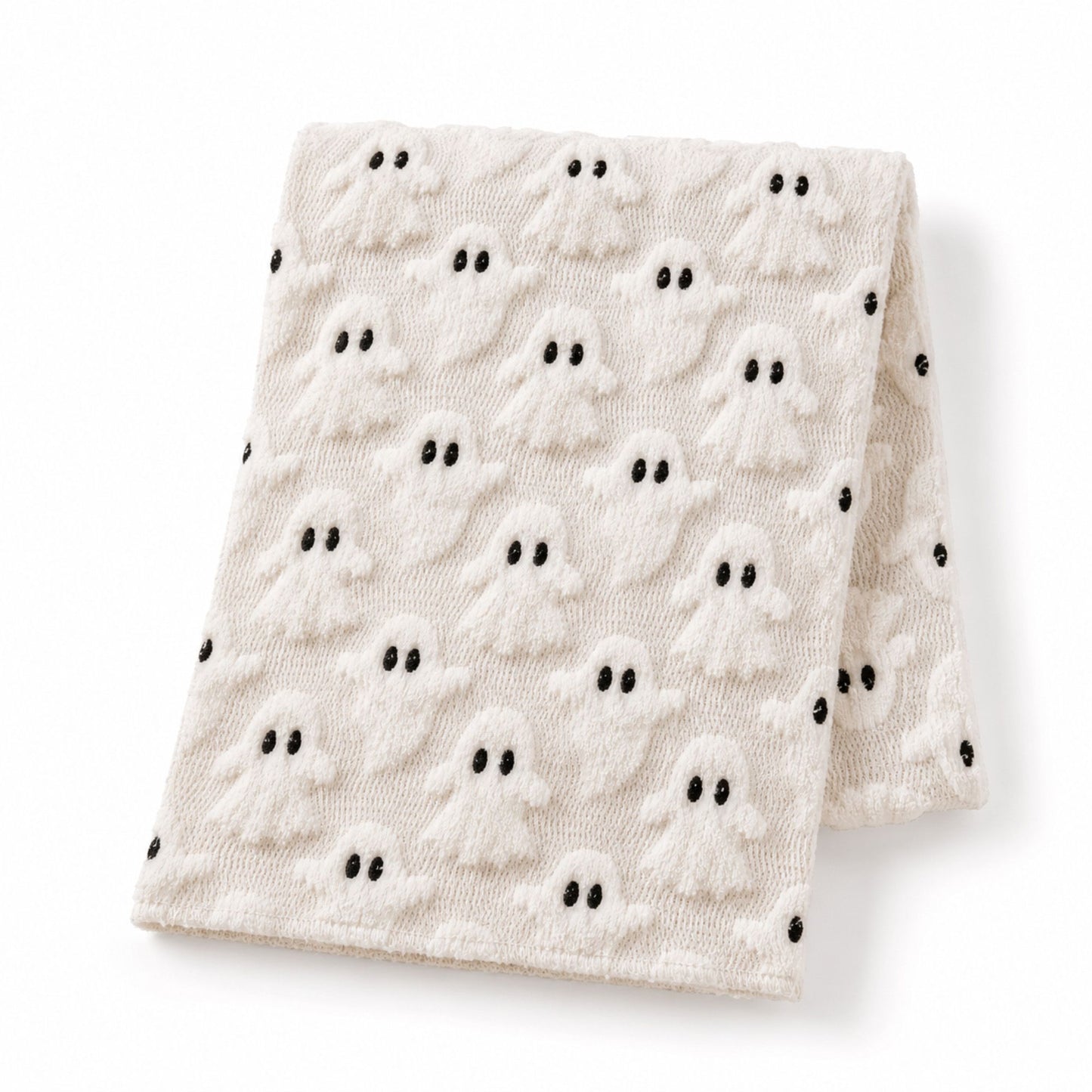Halloween Black-Eyed Ghost Tufted Table Runner