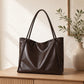Large Faux Leather Tote Bag with Double Shoulder Straps and Magnetic Closure