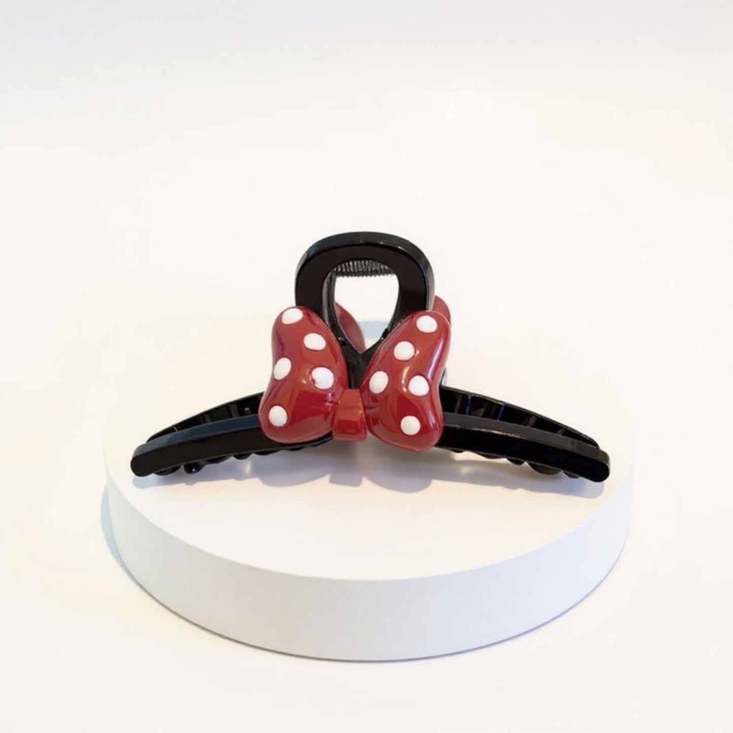 2pcs Bow Hair Claw Clip with Polka Dot Design and Strong Grip 6in