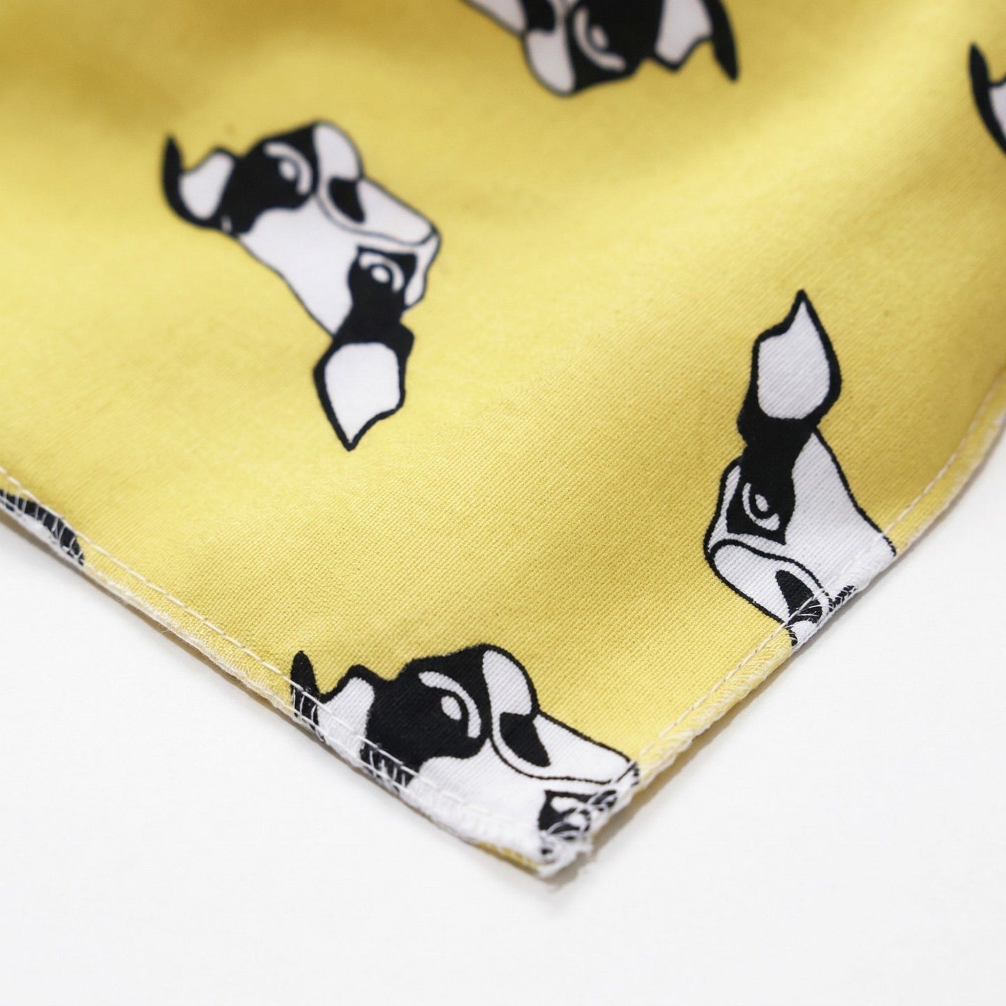 Dog Bandana Scarf Yellow with Black and White Pattern Pet Neck Accessory